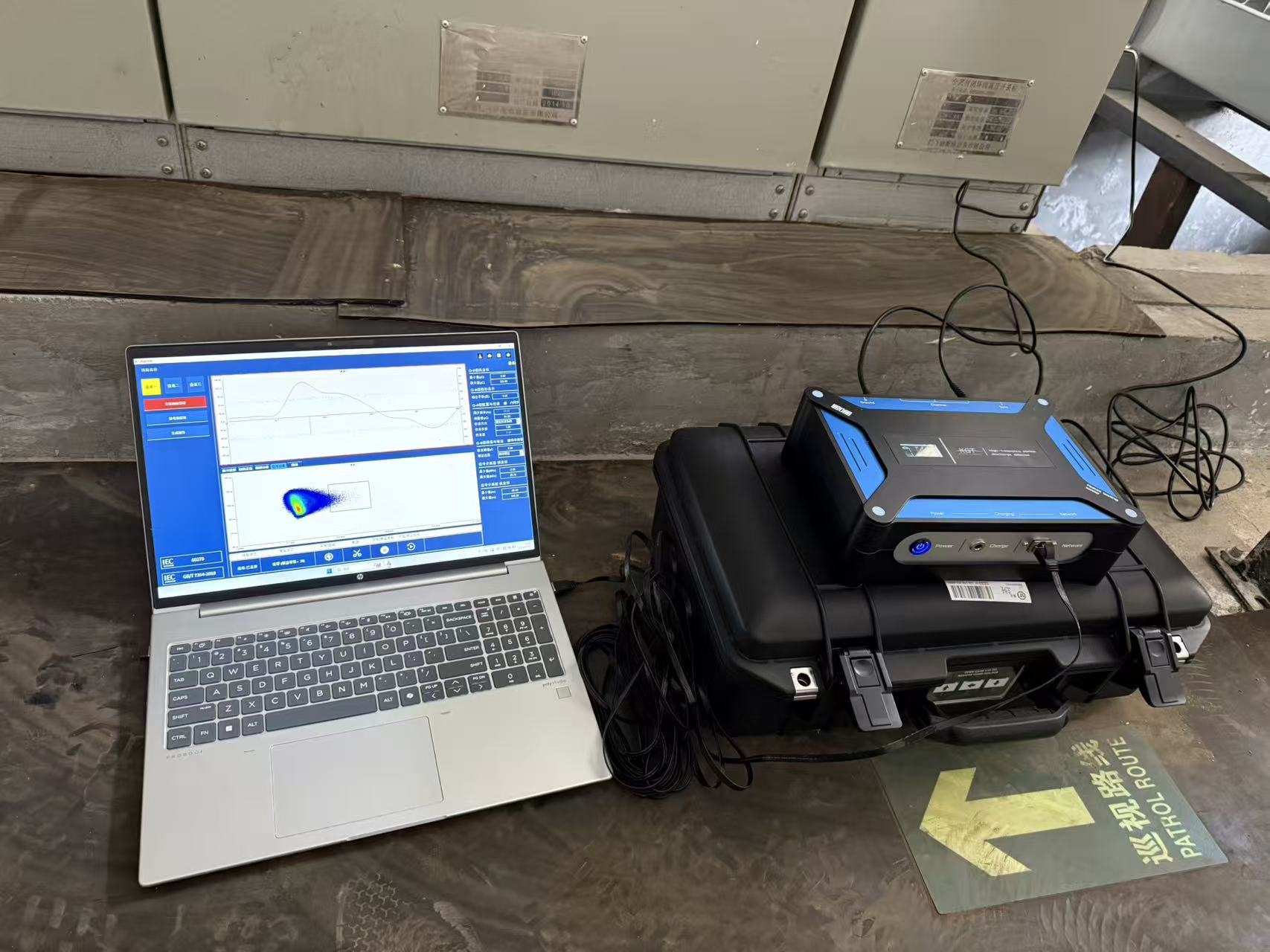 高頻電纜局放測(cè)試儀測(cè)試現(xiàn)場(chǎng)